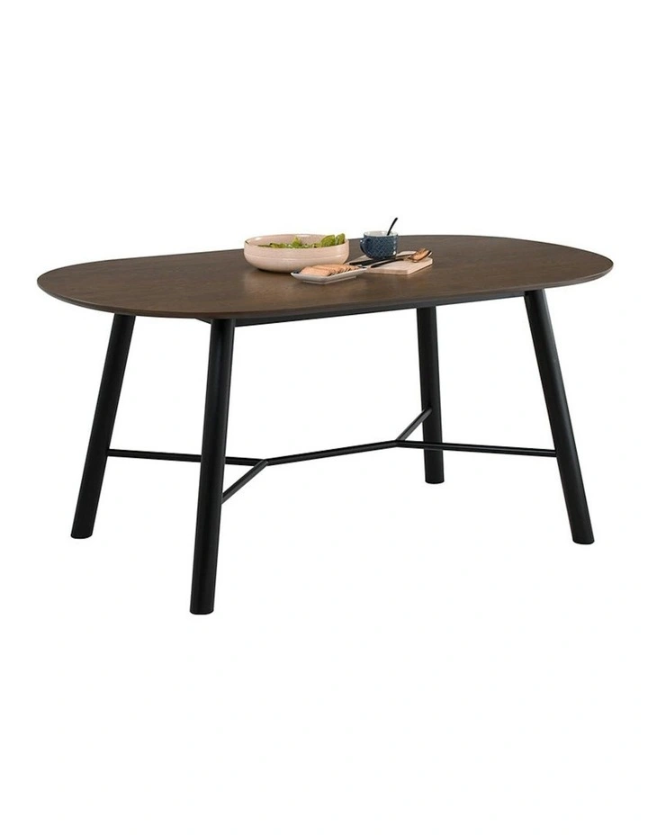 HAROLD Dining Table 160cm - Walnut & Black image 3