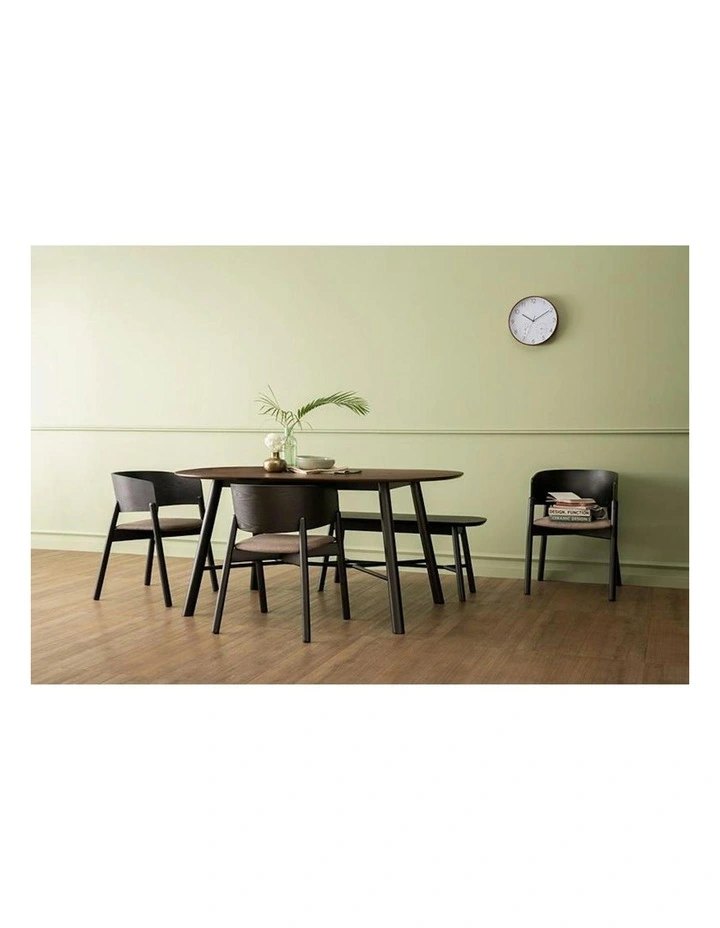 HAROLD Dining Table 160cm - Walnut & Black image 4