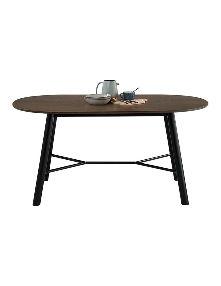 HAROLD Dining Table 160cm - Walnut & Black image 5