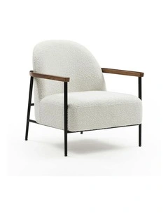 KAZAN  Lounge Chair - Off White, Walnut & Black