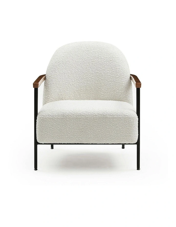 KAZAN Lounge Chair - Off White, Walnut & Black image 3