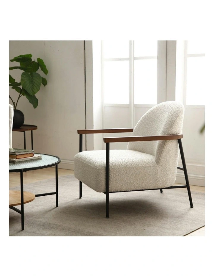 KAZAN Lounge Chair - Off White, Walnut & Black image 5