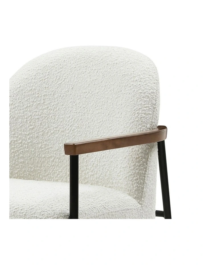 KAZAN Lounge Chair - Off White, Walnut & Black image 6