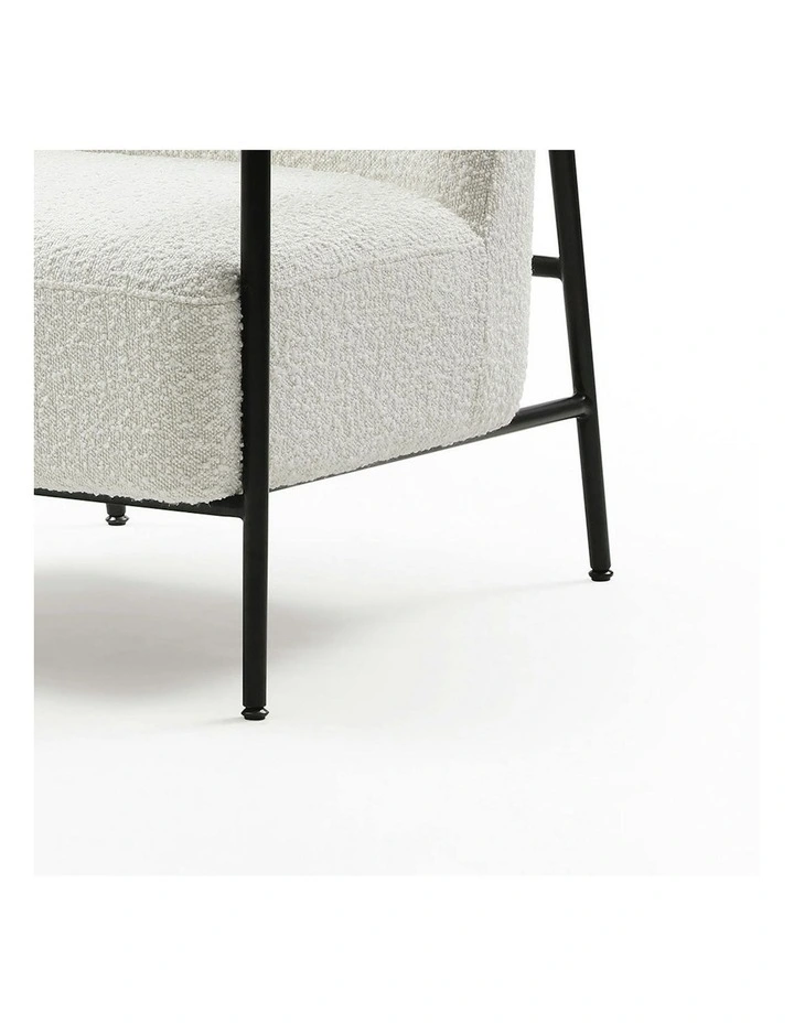 KAZAN Lounge Chair - Off White, Walnut & Black image 7