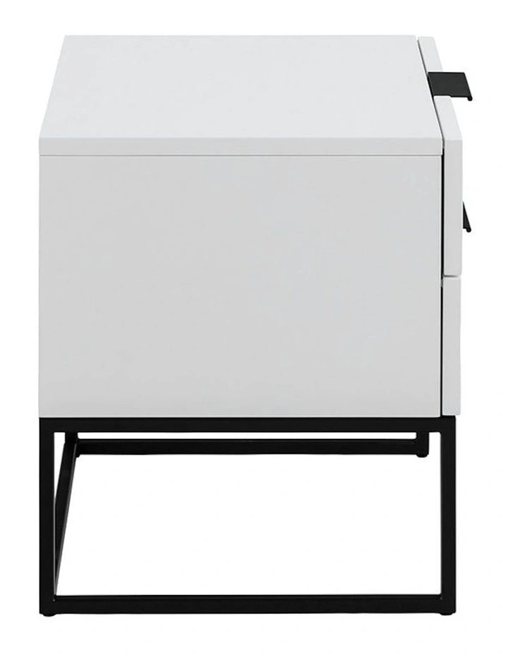 SVANA Bedside Table 40cm - White & Black image 2