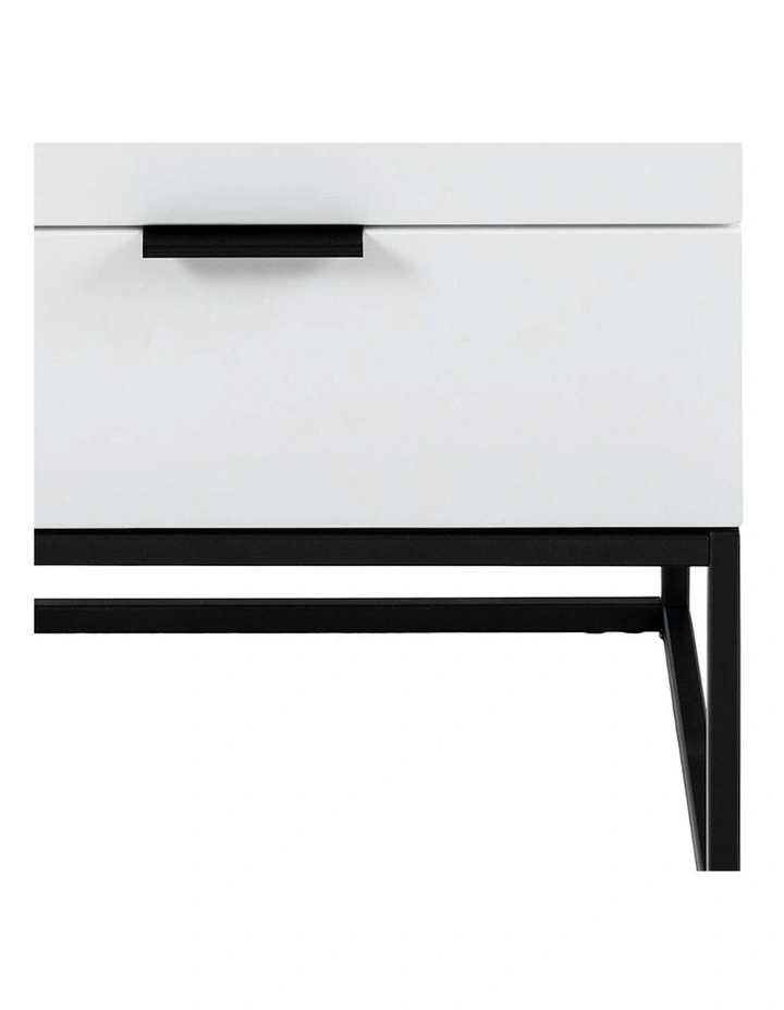 SVANA Bedside Table 40cm - White & Black image 3