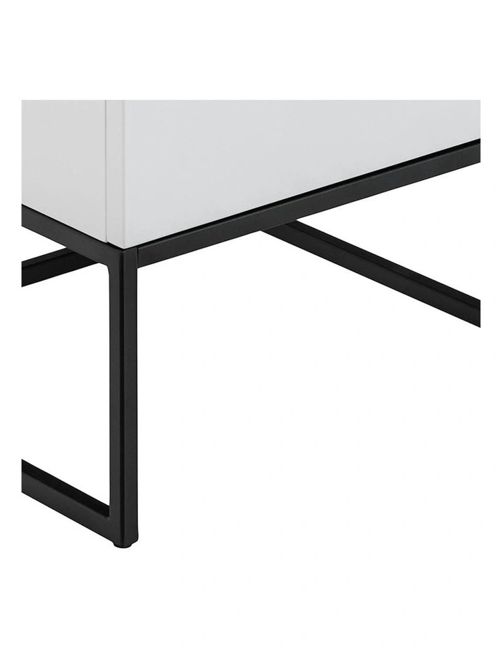 SVANA Bedside Table 40cm - White & Black image 5