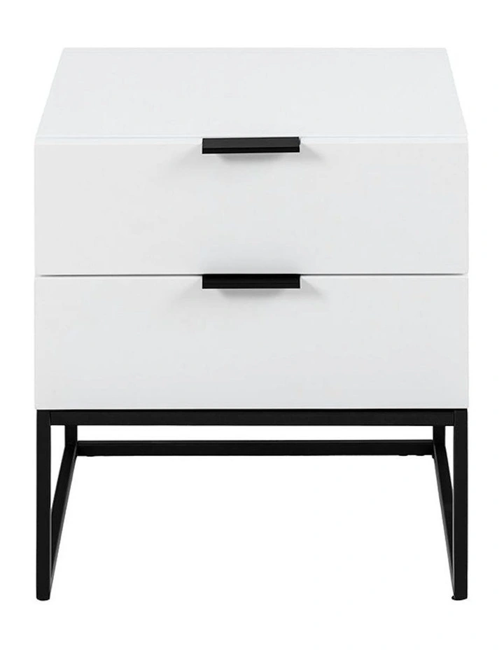 SVANA Bedside Table 40cm - White & Black image 6