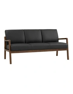 MENDO 3 Seater Lounge Sofa - Black & Walnut