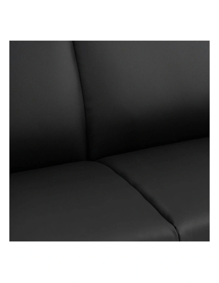 MENDO 3 Seater Lounge Sofa - Black & Walnut image 5