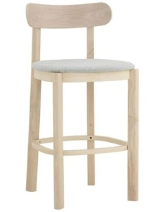 LOWEN Bar Stool - Oak & Light Grey