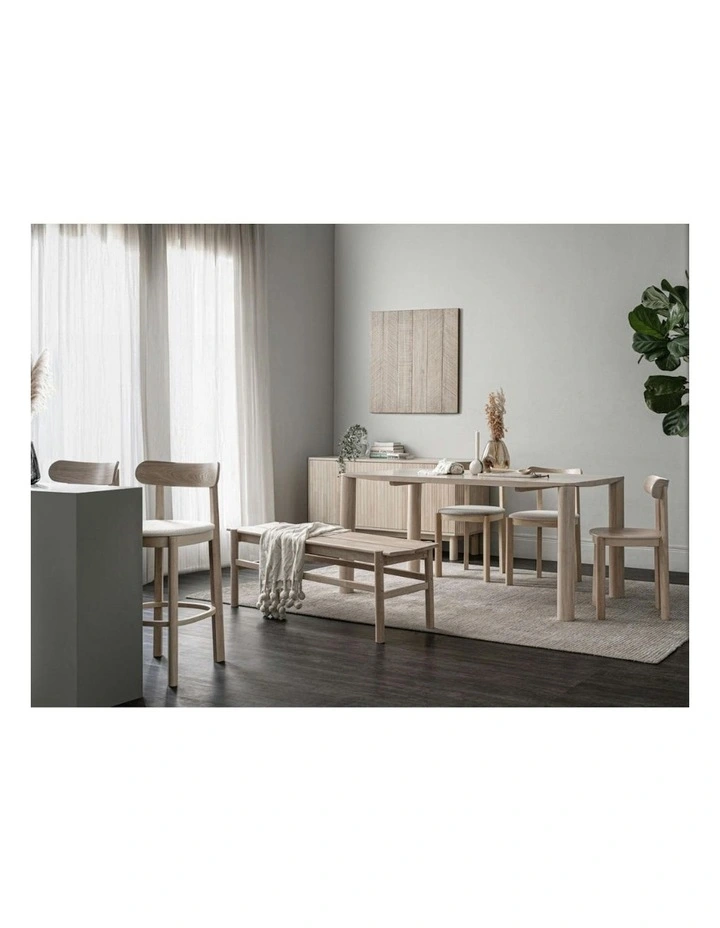 LOWEN Bar Stool - Oak & Light Grey image 2