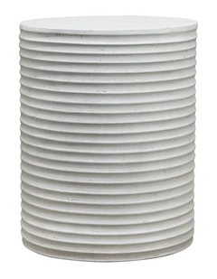 ROCCO Indoor & Outdoor Side Table Stool 35cm - White Concrete