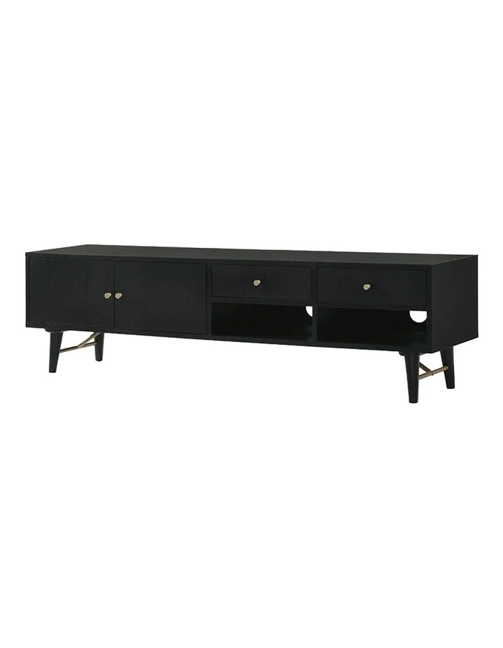 RANIA Entertainment TV Unit 170cm - Black Ash image 1