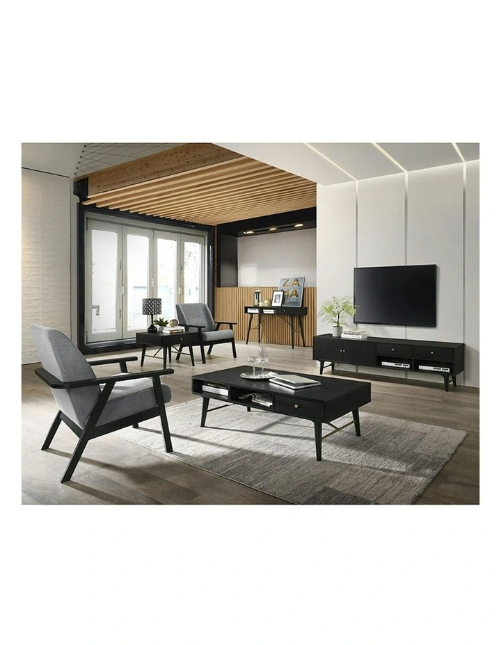 RANIA Entertainment TV Unit 170cm - Black Ash image 3