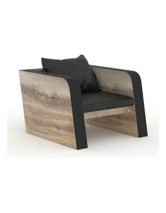 FRANCO Single Seater Sofa - Warm Oak & Black