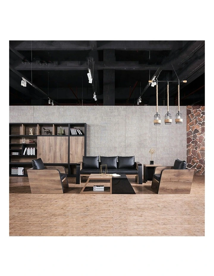 FRANCO Single Seater Sofa - Warm Oak & Black image 2