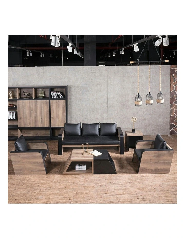 FRANCO Single Seater Sofa - Warm Oak & Black image 3