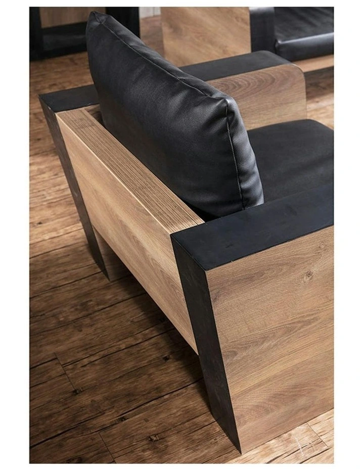 FRANCO Single Seater Sofa - Warm Oak & Black image 6