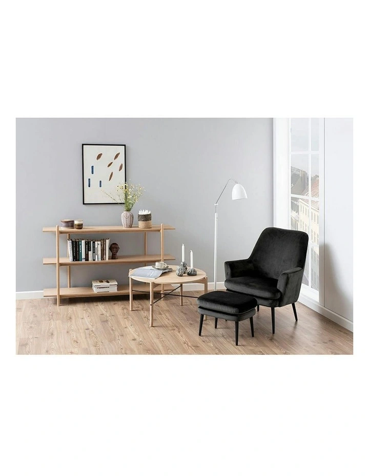 KENDRA Lounge Chair with Footstool - Grey Brown image 4