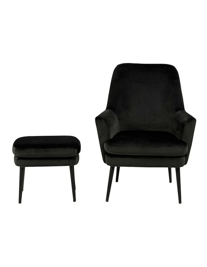 KENDRA Lounge Chair with Footstool - Grey Brown image 5