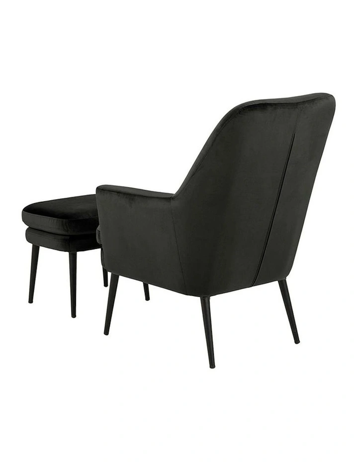 KENDRA Lounge Chair with Footstool - Grey Brown image 6