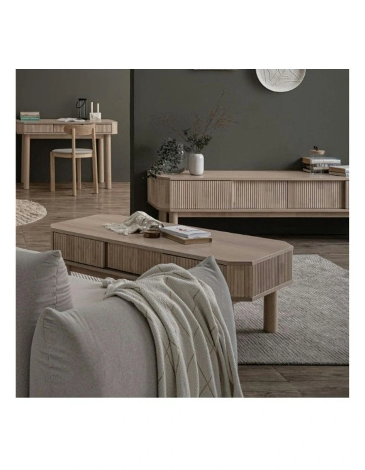 LUDLOW Entertainment TV Unit 200cm - White Wash Oak image 3