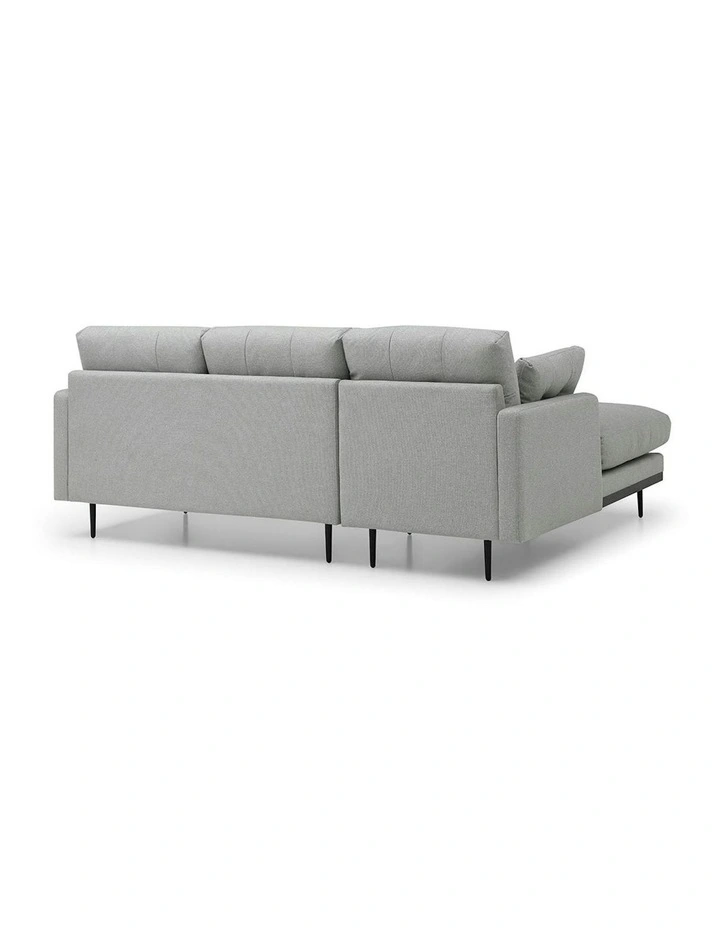 HAVANA 3 Seater Sofa with Left Chaise - Light Grey & Black image 5