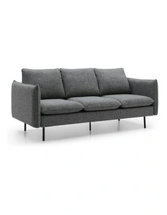 DALTON 3 Seater Sofa - Dark Grey & Black