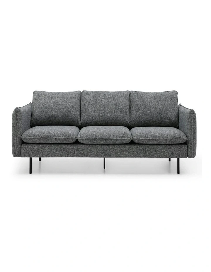 DALTON 3 Seater Sofa - Dark Grey & Black image 3