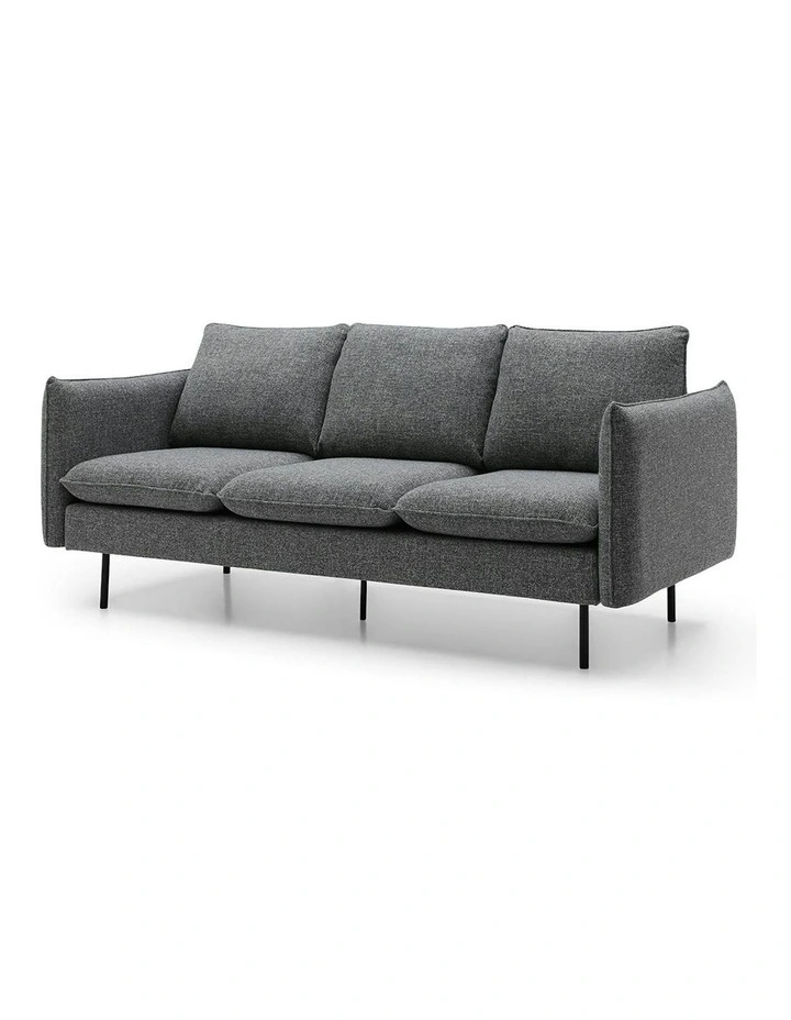 DALTON 3 Seater Sofa - Dark Grey & Black image 4
