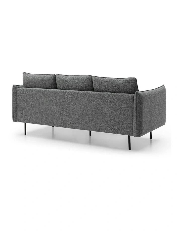 DALTON 3 Seater Sofa - Dark Grey & Black image 6