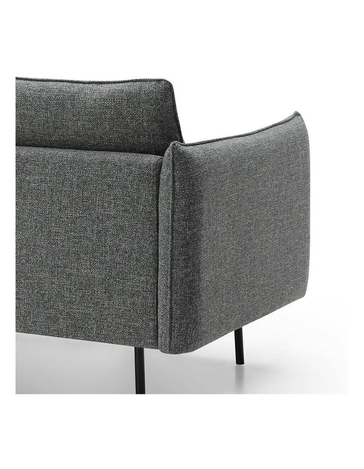 DALTON 3 Seater Sofa - Dark Grey & Black image 7