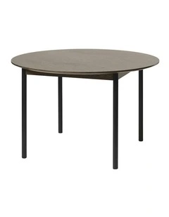 LATINA Round Dining Table 120cm -  Dark Brown / Black