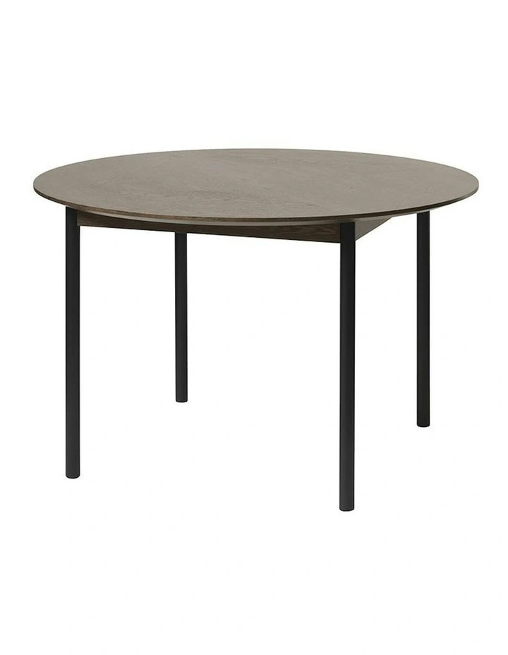 LATINA Round Dining Table 120cm -  Dark Brown / Black image 1