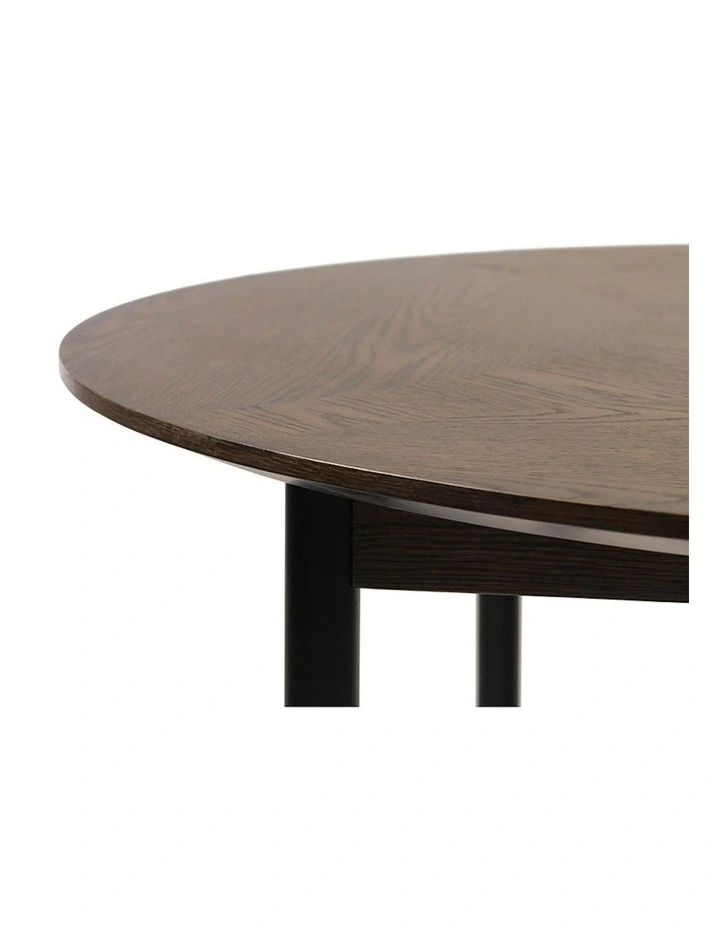 LATINA Round Dining Table 120cm -  Dark Brown / Black image 2