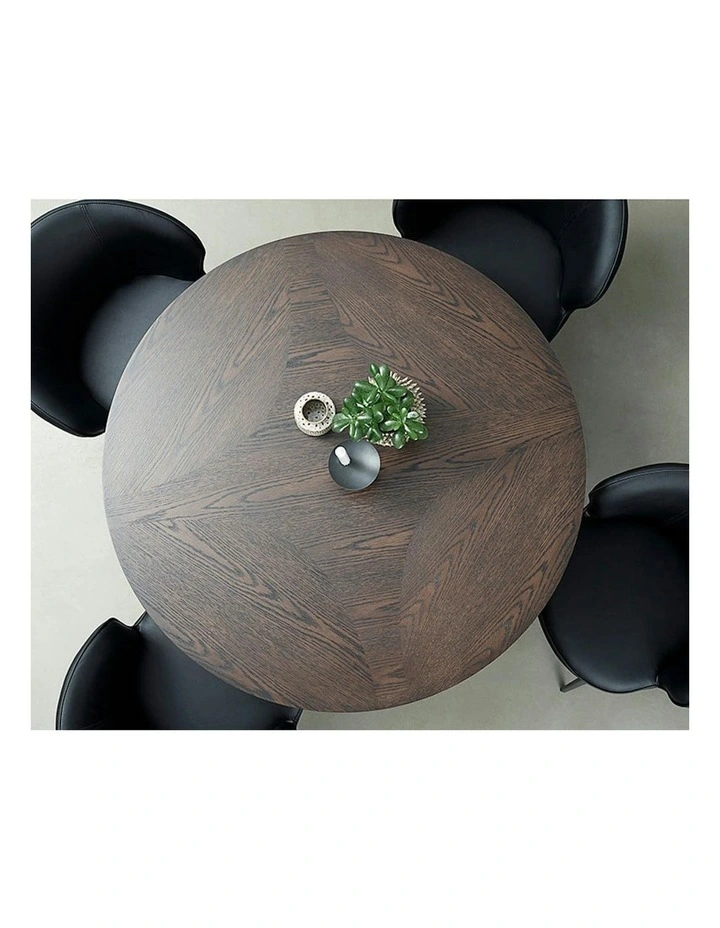 LATINA Round Dining Table 120cm -  Dark Brown / Black image 3