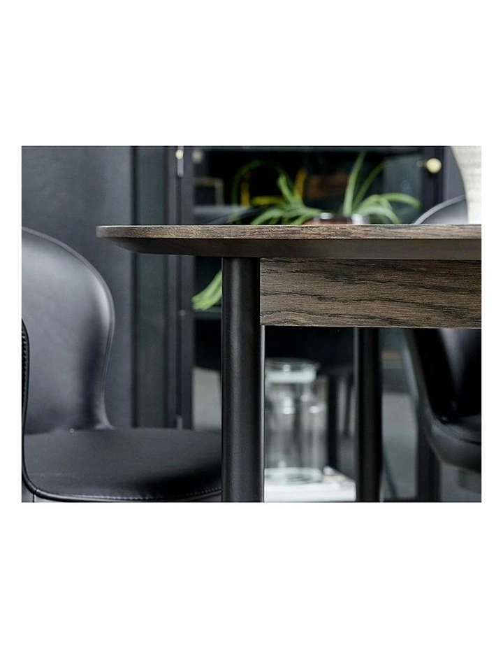 LATINA Round Dining Table 120cm -  Dark Brown / Black image 5