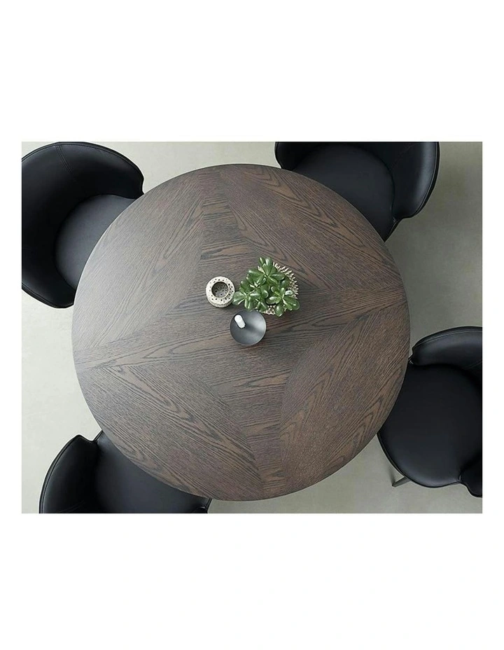 LATINA Round Dining Table 120cm -  Dark Brown / Black image 7