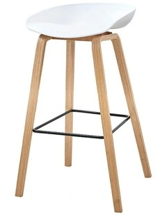 NORTE Bar Stool - Natural & White
