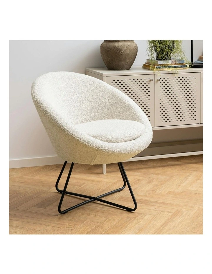 CENTER Boucle Lounge Arm Chair - Cream image 2