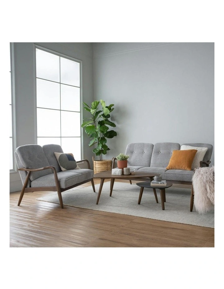 FIGARO 2 Seater Sofa Walnut & Steel image 2
