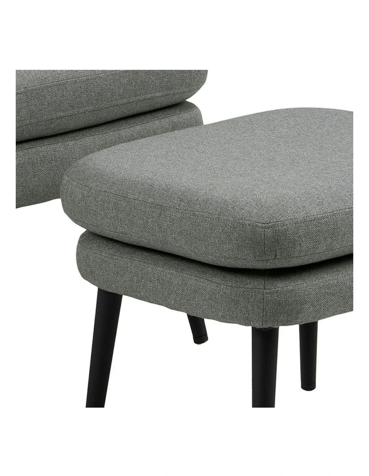 KENDRA Lounge Chair with Footstool - Grey image 4