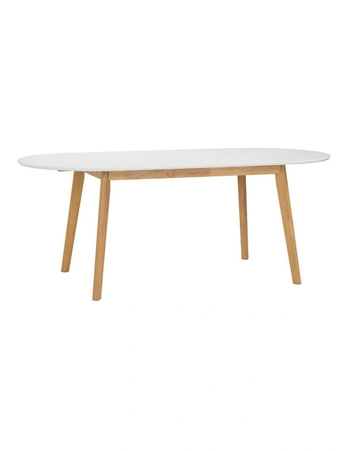 WERNER Extendable Dining Table 150-195cm  - Natural & White image 1