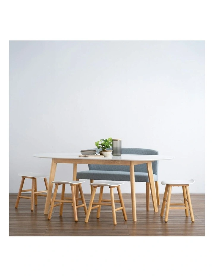 WERNER Extendable Dining Table 150-195cm  - Natural & White image 5