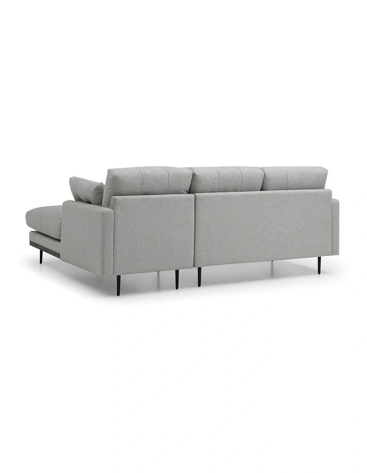 HAVANA 3 Seater Sofa with Right Chaise - Light Grey & Black image 4