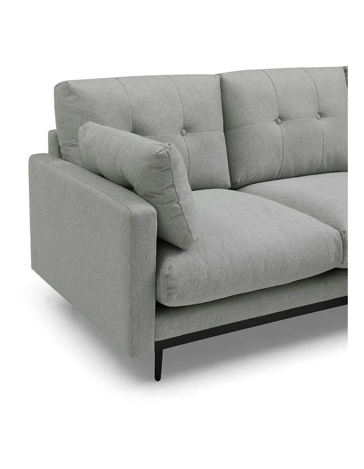 HAVANA 3 Seater Sofa with Right Chaise - Light Grey & Black image 6