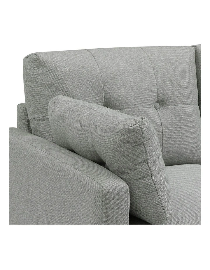 HAVANA 3 Seater Sofa with Right Chaise - Light Grey & Black image 7