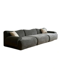 ZAHRA Three Seater Compressed Sofa - Charcoal