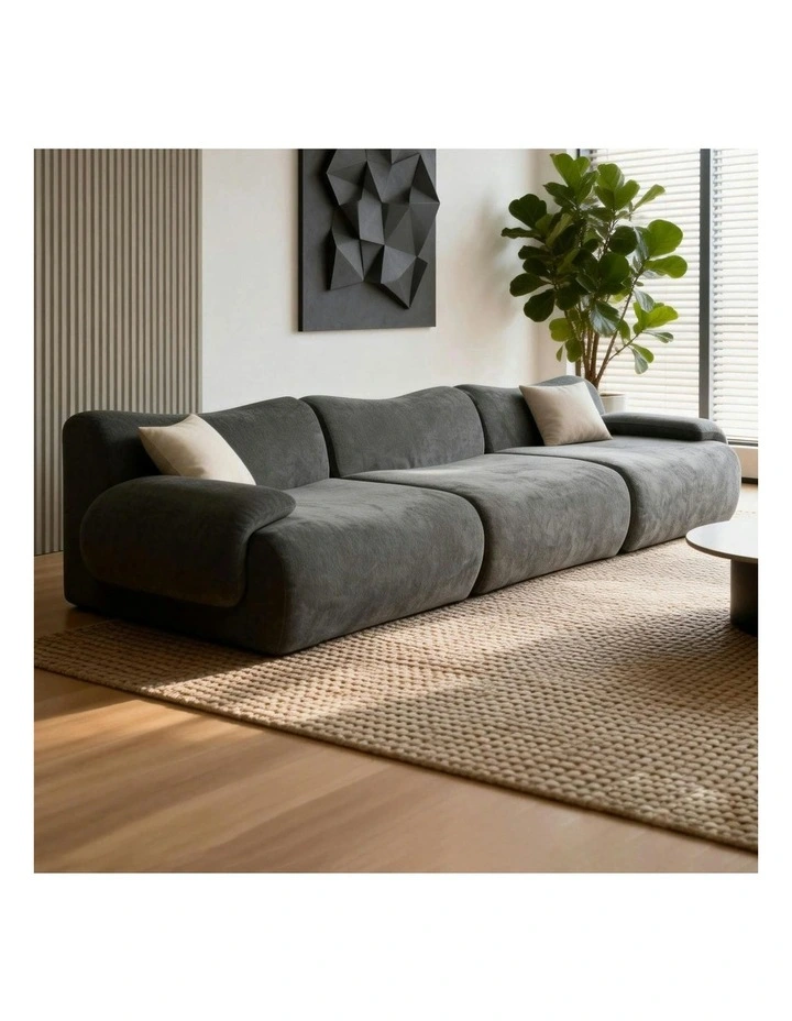 ZAHRA Three Seater Compressed Sofa - Charcoal image 5